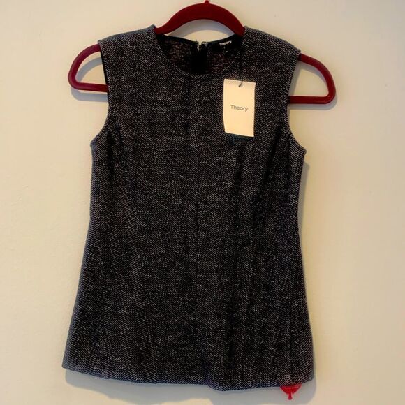 💕Theory wool elegant modern Navy Multi Chevron knit💕, NWT - Picture 1 of 5